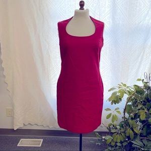 90s red midi business casual dress